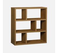 3-Tier Asymmetrical Bookshelf With 6 Compartments Brown - Sweeek