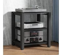 3-Tier AV Media Stand Height Adjustable Audio Tower & Hi-Fi Rack for CD Player Stereo Component Cabinet - Perfect for Home Office & Theater - 4 Colors Available
