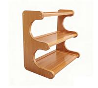 3 Tier Bamboo Cup Shelf, Matcha Stand, Bamboo Mug Holder Countertop, Condiment Storage Rack for Kitchen Counter (Three Tier)