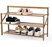3-Tier Bamboo Shoe Rack, Folding Shoe Stand for Hallway, Installation-Free Multi-Function Shoe Storage, Holds 6-9 Pairs, Compact Design for Narrow Spaces, 50x45x23.8CM