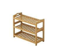 3-Tier Bamboo Shoe Rack - Narrow Entryway Storage Shelf for Apartments Bedrooms & Hallways - Stylish Indoor nizer (80cm) - Multi-Level Shoe Storage Solution