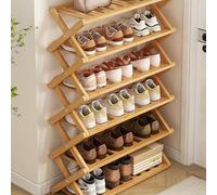 3 Tier Bamboo Shoe Rack Narrow Vertical Entry Small High Capacity Storage Solution for Hallways Bedrooms and Compact Spaces Stylish & Eco Friendly Design