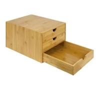 HYGRAD BUILT TO SURVIVE Drawer Bamboo Home Office Desktop Tidy A4 Sturdy Stationary Storage Organiser 3 Tier Wood Home Office Desk Top Table Drawers Tidy Organiser - 18.7cm H X 25.2cm W X 33.2cm D