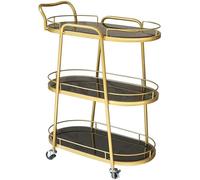 3-Tier Bar Serving Cart - Stylish Utility Trolley for Hotels & Restaurants, Versatile Cocktail & Tea Trolley, Home Bar Cart with Wine Racks, Perfect for Entertaining