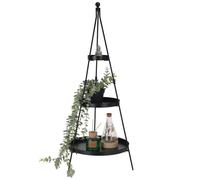 3 Tier Black Metal Pyramid Rack Display Stand Flower Plant Pot Holder