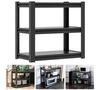 3 Tier Boltless Garage Storage Shelving Steel Racking Galvanised 80X80X40Cm
