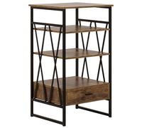 Beliani 3 Tier Shelving Unit Keene 101 Cm Dark Brown