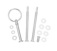 3 Tier Cake Plate Stand Cake Stand Riser Dessert Tray Set Heavy Metal Center Handle Fitting Hardware Rod Shape for Party Birthday Wedding Baby Shower Cupcake Fruit Pastry Heavy Plate Stands(Silver)