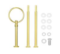 3 Tier Cake Plate Stand Cake Stand Riser Dessert Tray Set Heavy Metal Center Handle Fitting Hardware Rod Shape For Party Birthday Wedding Baby Shower Cupcake Fruit Pastry Heavy Plate Stands(Golden)