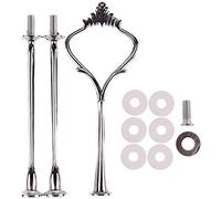 3 Tier Cake Plate Stand Handle fittings Cupcake Stand Tower Dessert Stand Party Pastry Serving Platter Food Display Stand 2 Sets (Silver Crown)