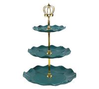 3 Tier Cake Stand - Cupcake Display | Afternoon Tea Serving Tray | Reusable Plastic Frame, Elegant Wave Edge Design, Ideal for Weddings