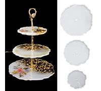 3 Tier Cake Stand Mold, Silicone Resin Mold Silicone Casting Mould Resin Tiered Tray Mould for Making Cupcake Serving Stand