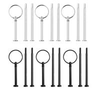 3-Tier Cake Stand Rods Set, 6 Pack Cake Stand Kit, Vintage Cake Stand Construction Kit, Cake Stands Sticks for Cakes, Cupcakes, Macaroons, Doughnut, Muffin and Fruit (Plate Not Included) (Silver