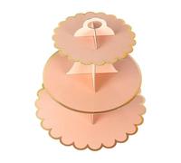 3-Tier Cardboard Cupcake Stand Round Reusable Cardstock Cake Dessert Display Tower Stand Perfect for Afternoon-tea Weddings Birthdays Anniversary Graduation Party Buffet Supplies Elegant Rose Gold