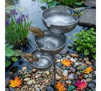 3-Tier Cascading Bird Bath & Bee Watering Station, Rain Catchers For Garden, Water Fountain Bowls For Hummingbird, Birds Feeder Water Bowl Stake For Garden Ornament