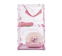3-Tier Cat Condo,cat Cage Outdoorcat Cage Playpen,cat Kennel Cat Playpen Luxury Multi-Feature Cat Condo with Cat Cage Accessories (Pink 70 * 57 * 112cm)