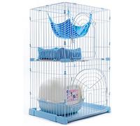 3-Tier Cat Condo,cat Cage Outdoorcat Cage Playpen,cat Kennel Cat Playpen Luxury Multi-Feature Cat Condo with Cat Cage Accessories (Blue 70 * 57 * 112cm)
