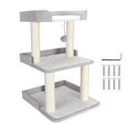 3 Tier Cat Tree, Compact Cat Tower with Sisal Scratching Posts and Perches, Multi Level Cat Condo with Bed for Indoor Cats Kittens 49x45x70CM