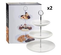 3 Tier Ceramic Round Display Cake Cupcake Stand Tea Wedding Food Platter Rack