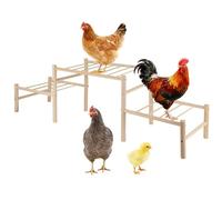 3-Tier Chicken Perch, Wooden Roosting Ladder Stand, 33.1 in Chicken Coop Accessories, Safe & Long-Lasting Hen House Decor, Chicken Tree Jungle Gym for Chickens Hens