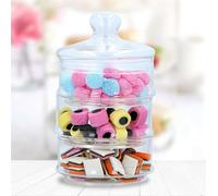 3x stackable storage jar glass kitchen Decor