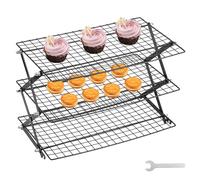 3 Tier Cooling Rack for Baking Non-Stick Collapsible Oven Racks with Anti Rust Coating Cake Cooling Rack Baking Tools Freshly Baked Muffins, Cookies & Biscuits