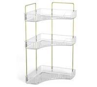 3-Tier Corner Bathroom Storage Rack - Space-Saving Countertop Organizer for Cosmetics & Essentials - Stylish Dressing Table Tray for Compact Spaces
