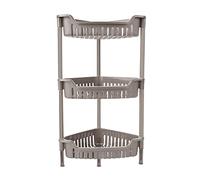 3 Tier Corner Shelf Bathroom Rack Strong Plastic Shower Caddy Kitchen Storage Unit Storage Rack Plant Standing Unit Shampoo Shower Gel Books Shelf Bedroom Living Room Home Interior Decor (Mirror Grey)