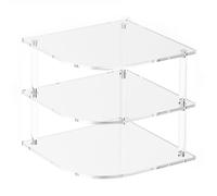 3-Tier Corner Shelf Counter and Cabinet Organizer -Acrylic - Plates, Dishes, & Pantry