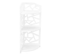 3-Tier Corner Shelf Rack - Versatile Storage Solution for Bathroom Bedroom Living Room & Kitchen - Easy Assembly White PVC Foam Board 18.5x47x18cm with 2 Brackets