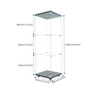 3-Tier Crystal Display Case with LED Light & Lock, Black Collectible Cabinet Shelf for Living Room, Bedroom, Office - Easy & Quick Installation