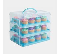 3 Tier Cupcake Carrier Blue