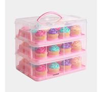 3 Tier Cupcake Carrier Pink