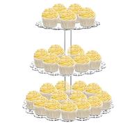 3-Tier Cupcake Stand, Cake Display Tower for Desserts & Fruits, Sweets Tray Holder Rack, Ideal for Weddings, Birthday Parties & Home Decor