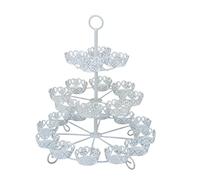 3 Tier Cupcake Stand, Metal Cupcake Tower for 24 Cupcakes, Dessert Serving Platter, Mini Cupcake Holder, Tiered Serving Tray for Wedding Birthday Baby Shower Tea Party