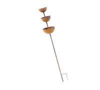 3-Tier Decorative Water Bowl, Bee Bath Bowl, Bronze | 3-Tier Iron Wild Bird Drinking Bowl for Outdoor Birds, Bees, Butterflies and Wildlife Garden Stake