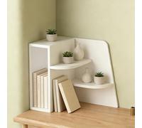 3 Tier Desktop Corner Shelf Organizer, 15.7in Tall Wooden Bookcase for Small Spaces, File Organizer for Home Offices, Bedrooms, and Studies