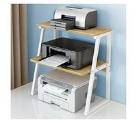 3-Tier Desktop Printer Stand - Space-Saving Office Storage for Desk Supplies Bookshelves & Kitchen - Light Walnut Finish Ideal for Home & Office Use