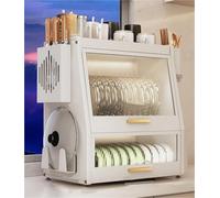 3 Tier Dish Drying Rack Over Sink with Dust Cover Kitchen Counter Space Saving Sto Shelf for Dining Room & Kitchen Use & Slish Design