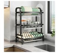3-Tier Dish Drying Rack - Space-Saving Kitchen Counter nizer with Drain Tray Cutting Board Holder & sil Storage Large Capacity Dish Drainer for Efficient Drying