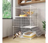3-Tier DIY Cat Cage, Small Animal Indoor Can Move Detachable Metal Cage, Cats Kennels Crate Large Exercise Kitten Enclosure (Size : 75x49x109) YYuan