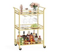 3-Tier Drinks Trolley with Wheels and Handles