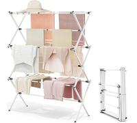 3-Tier Drying Rack Clothing,Foldable Clothes Drying Rack, Expandable Laundry Room Organization,Small Clothe Airer,Collapsible Towel Rack