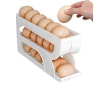 3 Tier Egg Dispenser Fridge,Space Saving Eggs Tray, Auto Rolling Fridge Eggs Organizer, Automatic Rolling Food Container, for Refrigerator Side Door, Kitchen, Table, Countertop Storage