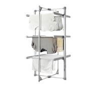 3 Tier Electric Clothes Airer - Deluxe Folding Heated Clothes Dryer | 220w Energy-efficient 24 Rails, 111cm Indoor Rack - Lightweight & Foldable, Space Saving, Fast Drying, Portable