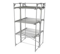 3 Tier Electrical Heated Folding Clothes Horse Airer Oypla Silver One Size