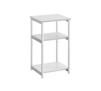 3-Tier End Table with Steel Frame, Classic White + Classic Black