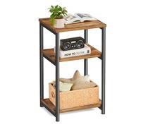 Songmics Sofa Side Table, 3-Tier End Table, Bedside Table, For Living Room, Bedroom, Home Office, Rustic Brown And Classic Black