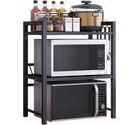 3 Tier Expandable Kitchen Microwave oven Rack Stand Storage Holder Corner Shelf