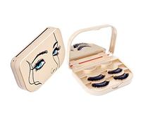 3 Tier Eyelash Storage Case Lash Dime Organizer Holder Box with Mirror Makeup Cosmetic Travel Case Empty and Eyelash Tweezer False Lash Container¡, Gold, Gold
